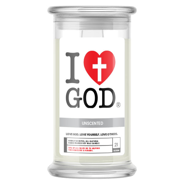 I Love God Unscented Candle